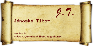 Jánoska Tibor névjegykártya
